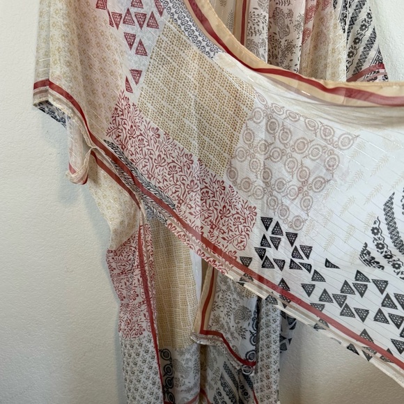 Francescas Lightweight Neutral Tone Longline Sheer Kimono Cover Up Cardigan Top - Picture 4 of 10